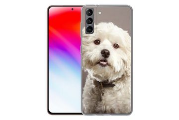 MuchoWow Handyhülle Malteser Hund Porträt, Phone Case, Handyhülle Samsung Galaxy S21 Plus, Silikon, Schutzhülle