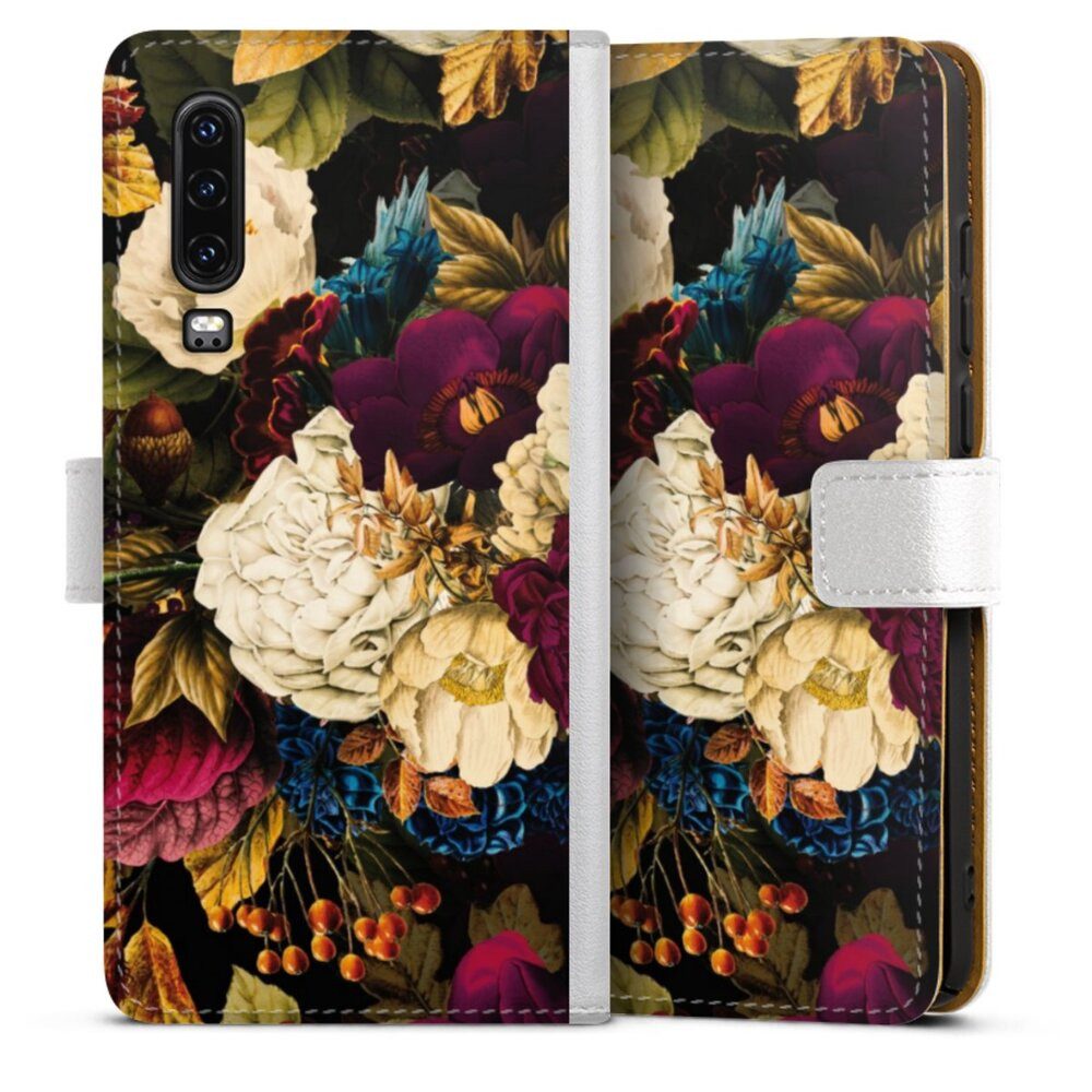Handyhülle Vintage Blumen Muster Dark Vintage Flowers