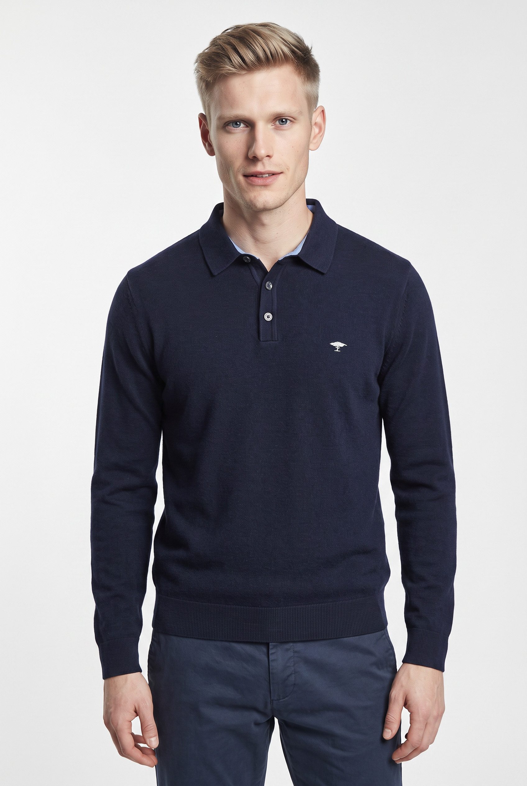 FYNCH-HATTON Polokragenpullover Langarm, aus Baumwolle
