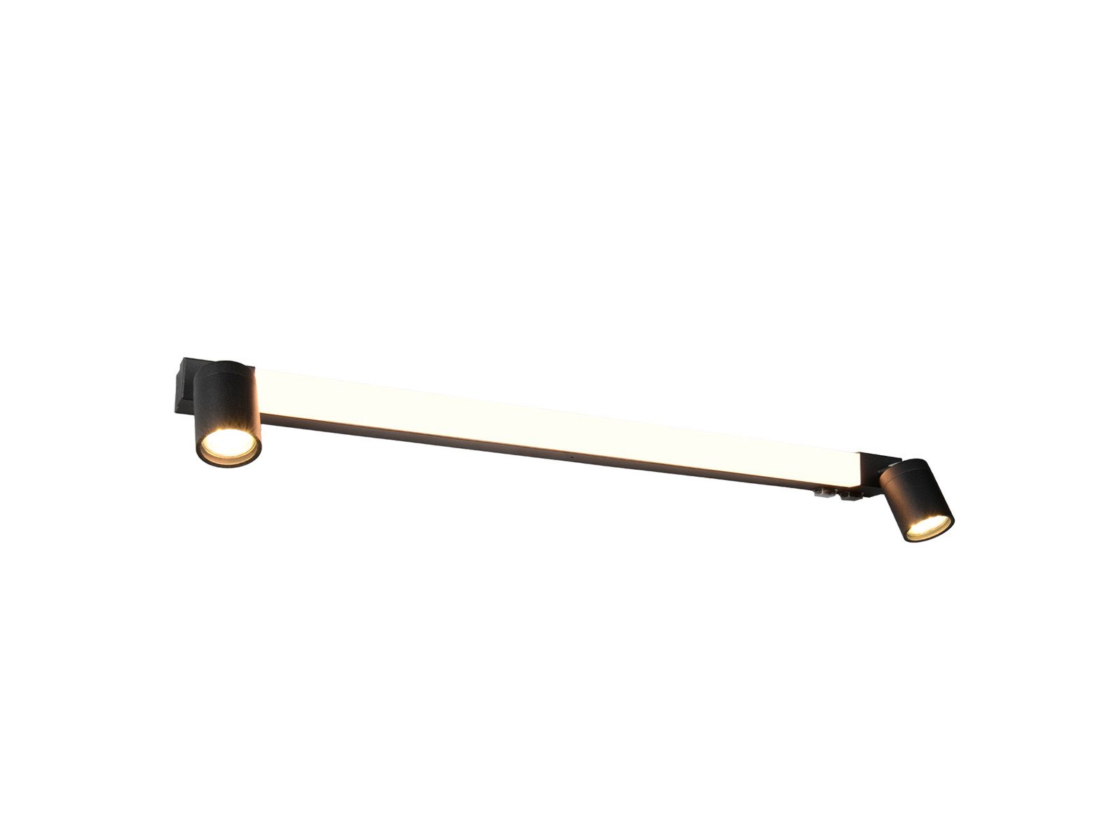 TRIO Leuchten LED Spiegelleuchte mit Schalter & 2 Strahlern, Breite 90cm, Memoryfunktion, LED fest integriert, LED wechselbar, Neutralweiß, Warmweiß, Badezimmer Spiegel-Lampe, Bad Spots inkl. GU10 LED