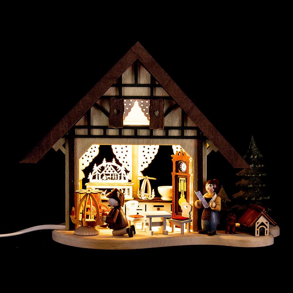 RATAGS Kunsthandwerk Schwibbogen Lichterfachwerkhaus Weihnachtsstube (17cm) von RATAGS Holzdesign