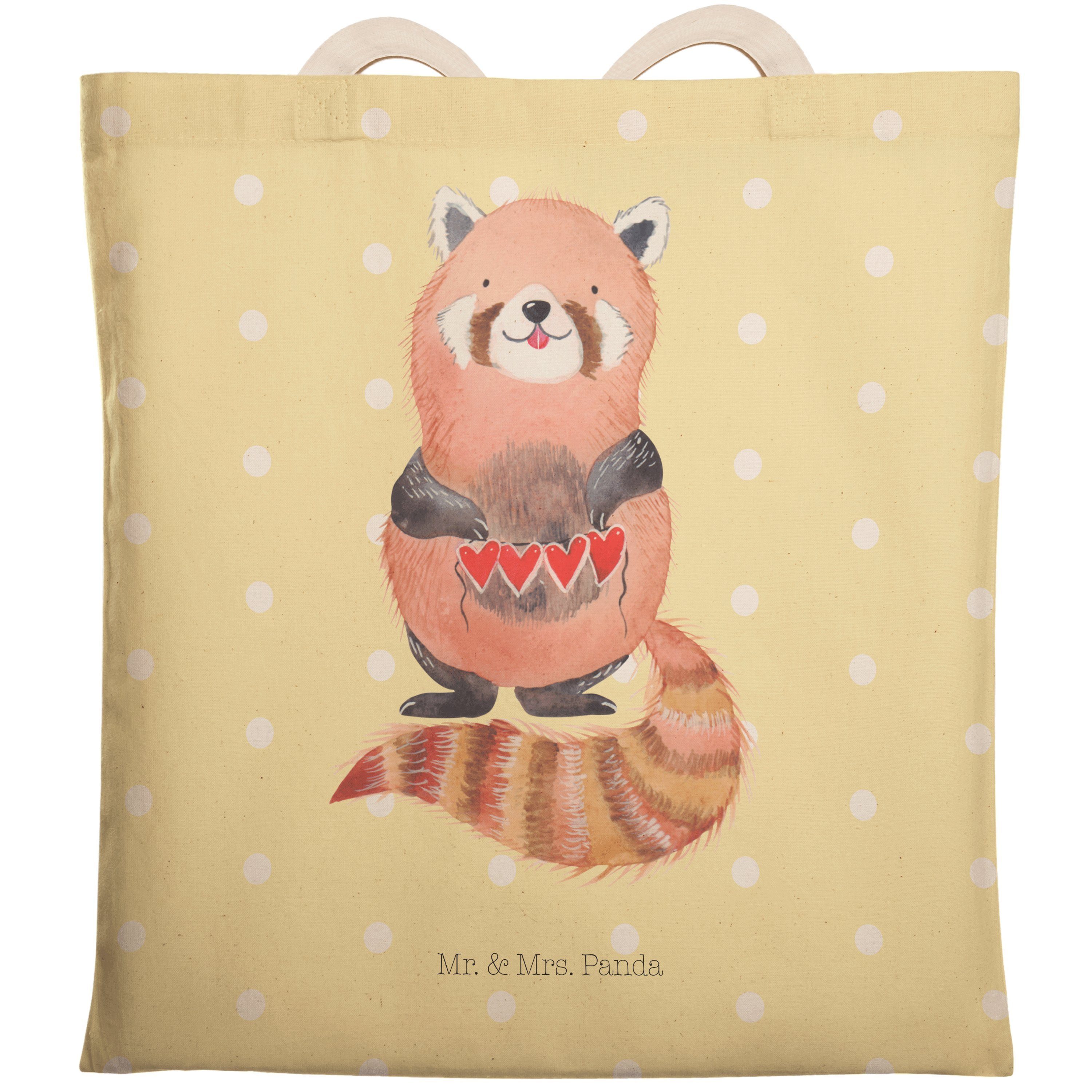 Tragetasche Panda Gute - & Gelb - Mr. Roter Beuteltasc Tasche, Geschenk, Mrs. Pastell Panda Laune, (1-tlg)