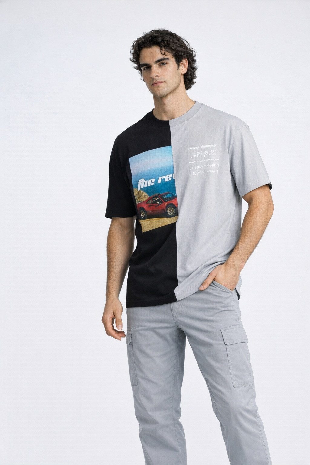 Megaman Jeans T-Shirt Herren Oversize T-Shirt Sommer Heavy Weight Basic Shirt Premium OH-36