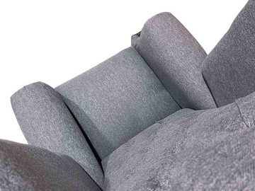 JVmoebel Ohrensessel Ohrensessel Chesterfield Sessel Couch 1 Sitzer Grau Stoff Textil Neu (Ohrensessel), Made In Europe