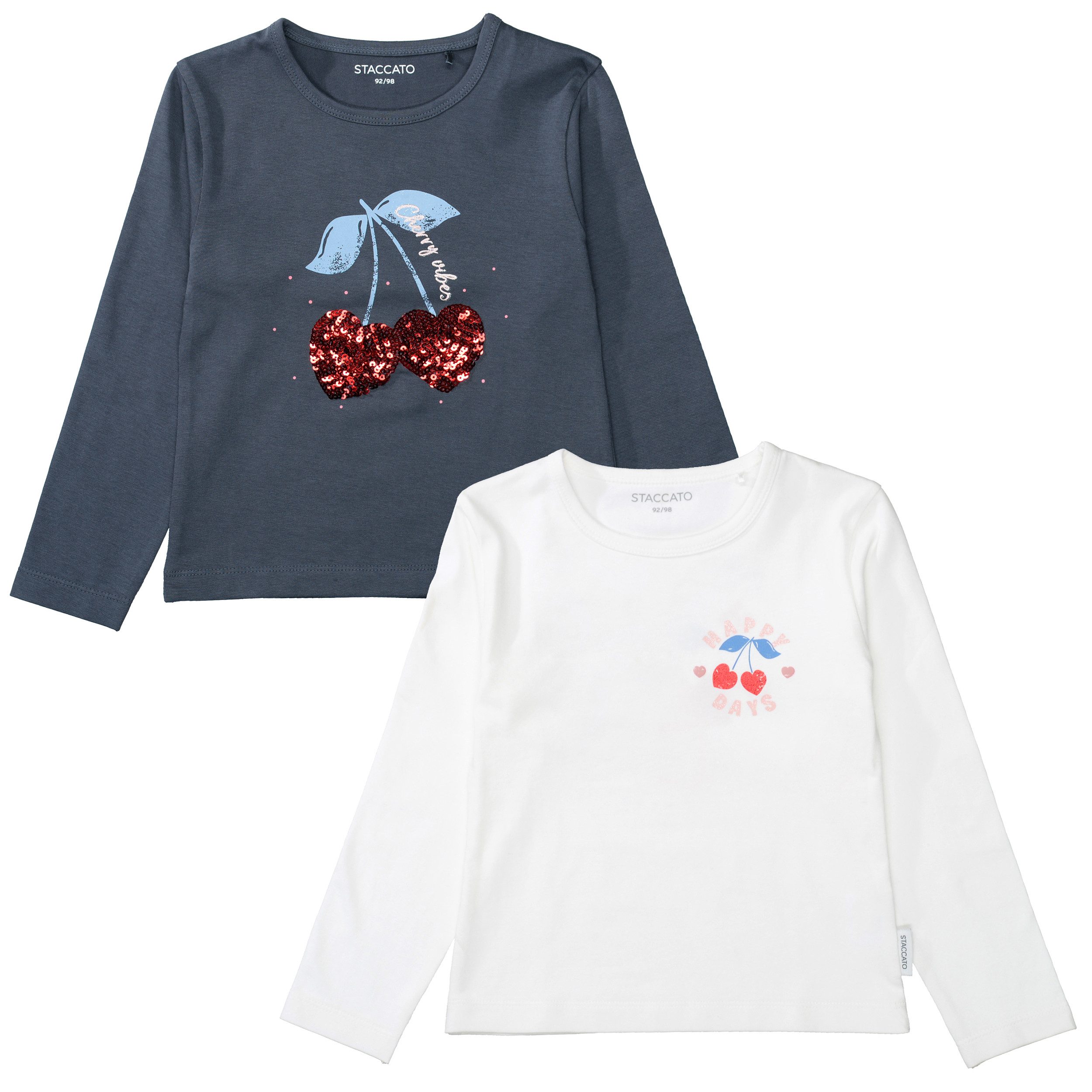 STACCATO Print-Shirt 2er Pack, bedruckt und mit Pailletten