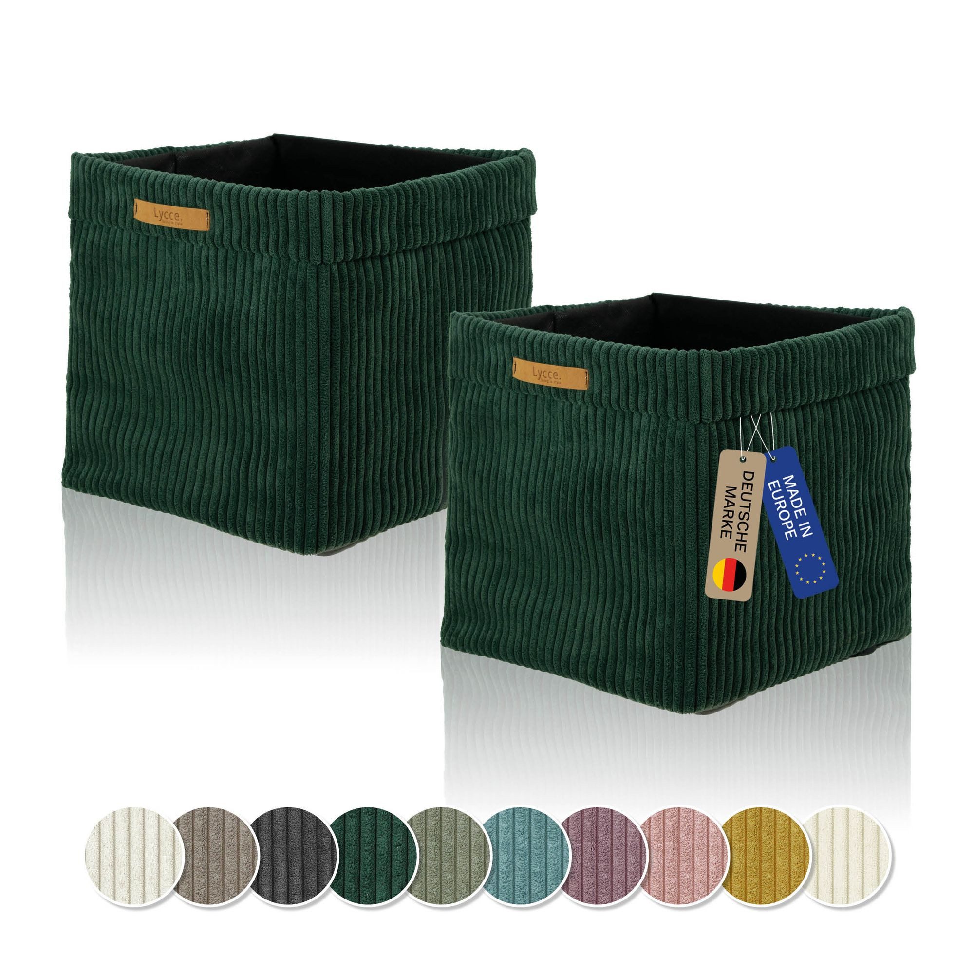 Lycce Regalkorb Kallax Boxen Cord 2er Set grün, Aufbewahrungsbox faltbar 33 günstig online kaufen