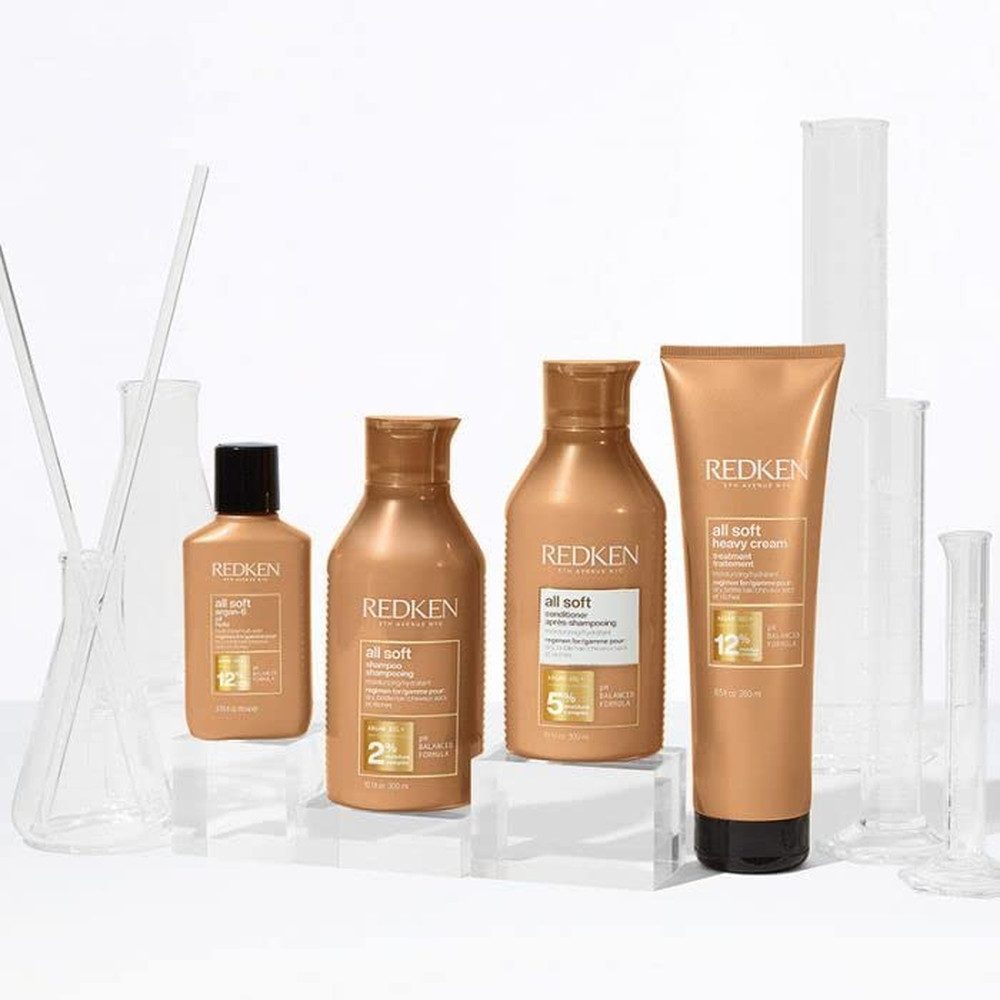 Redken Haarpflege-Set REDKEN All Soft Set Shampoo, Conditioner, Heavy Cream, Argan-6 Öl, 4-tlg., Intensive Pflege