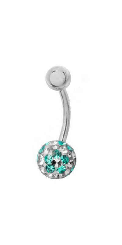 Karisma Bauchnabelpiercing Karisma Nabel Piercing Blume Sealed mit Kristall Elements Türkis - 8.0 Millimeter