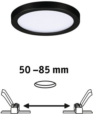 Paulmann LED Einbauleuchte LED Einbaupanel Areo VariFit IP44 rund 118mm 4000K Schwarz, LED fest integriert, Neutralweiß, LED Einbaupanel Areo VariFit IP44 rund 118mm 4000K Schwarz