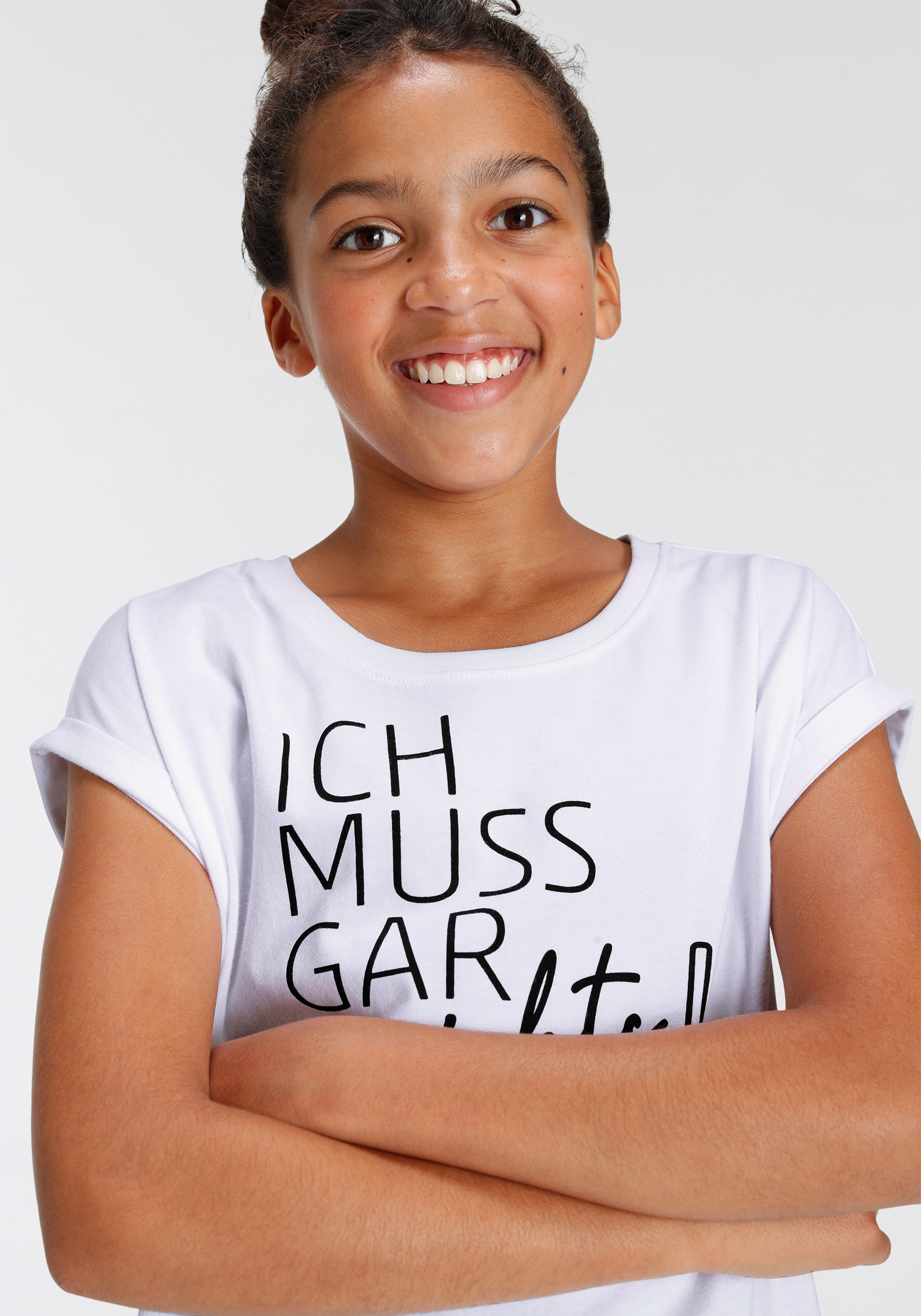 KIDSWORLD T-Shirt Ich muss garnichts! Kurzarm, weite Passform, mit peppigen Statements und Sprüchen – Bild 5 von 5