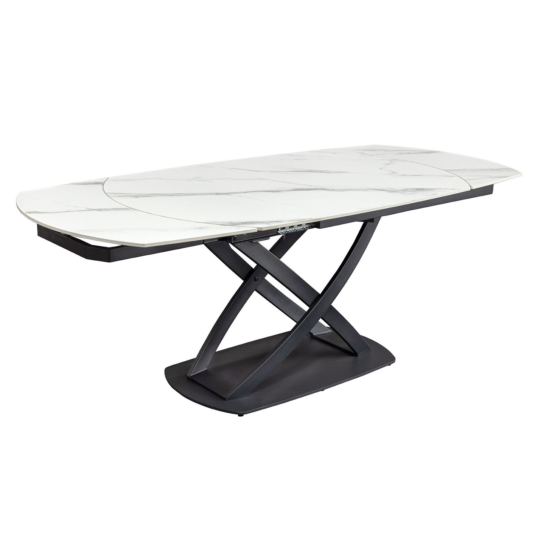 riess-ambiente Esstisch INCEPTION 130-190cm weiß/schwarz · ovaler günstig online kaufen