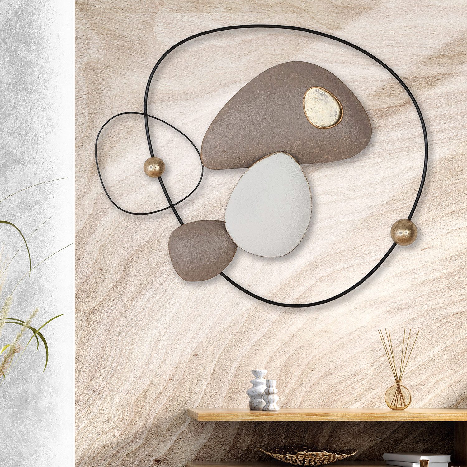Casablanca by Gilde Wanddekoobjekt Wandrelief Endoso beige H. 52 cm (1 St) günstig online kaufen