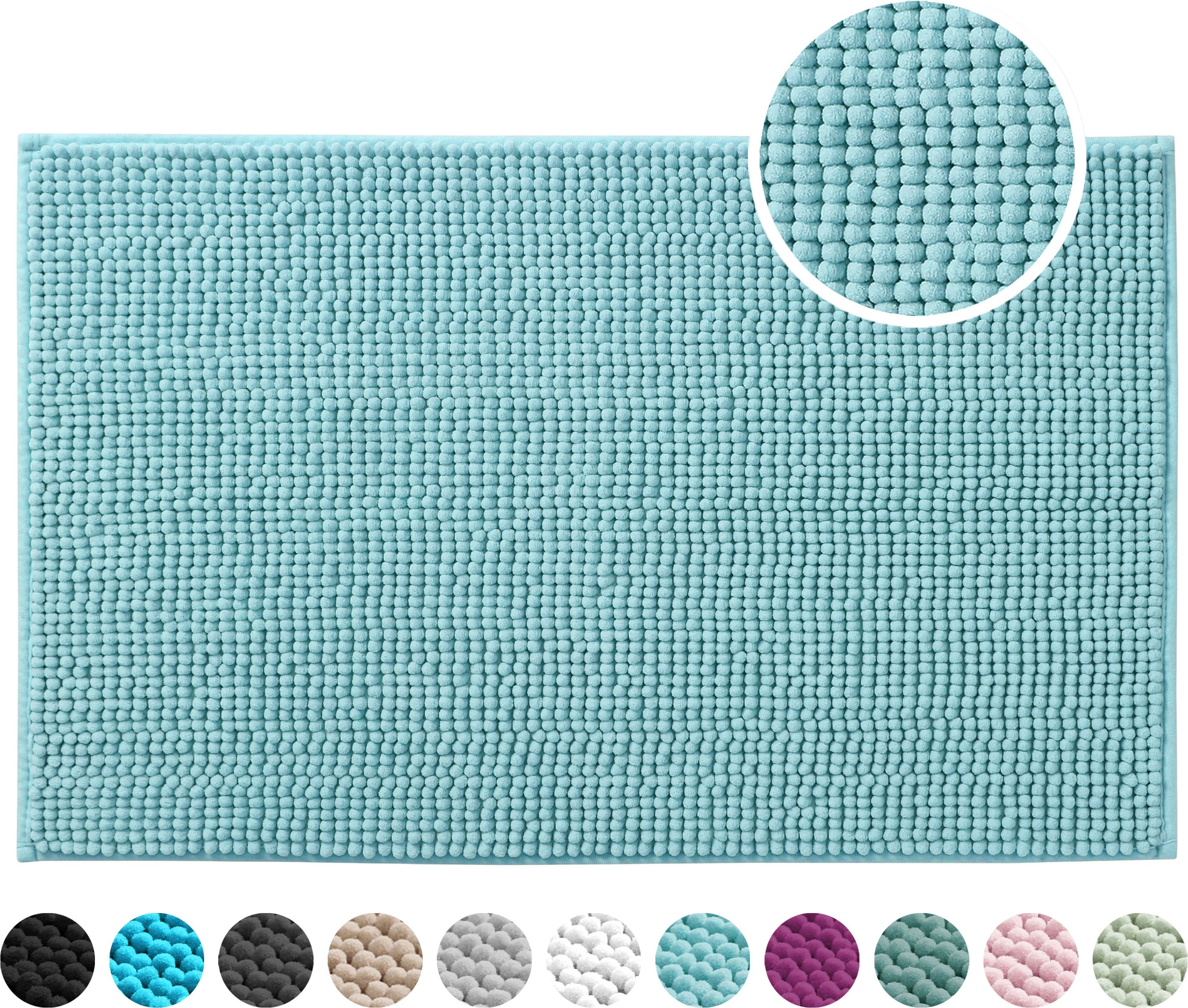 OTTO home Badematte Vanessa Chenille Standard, Badvorleger, Badezimmer, Duschvorleger, Höhe 15 mm, rutschhemmend beschichtet, schnell trocknend, strapazierfähig, fußbodenheizungsgeeignet, Polyester, rechteckig, Uni Farben, besonders weich