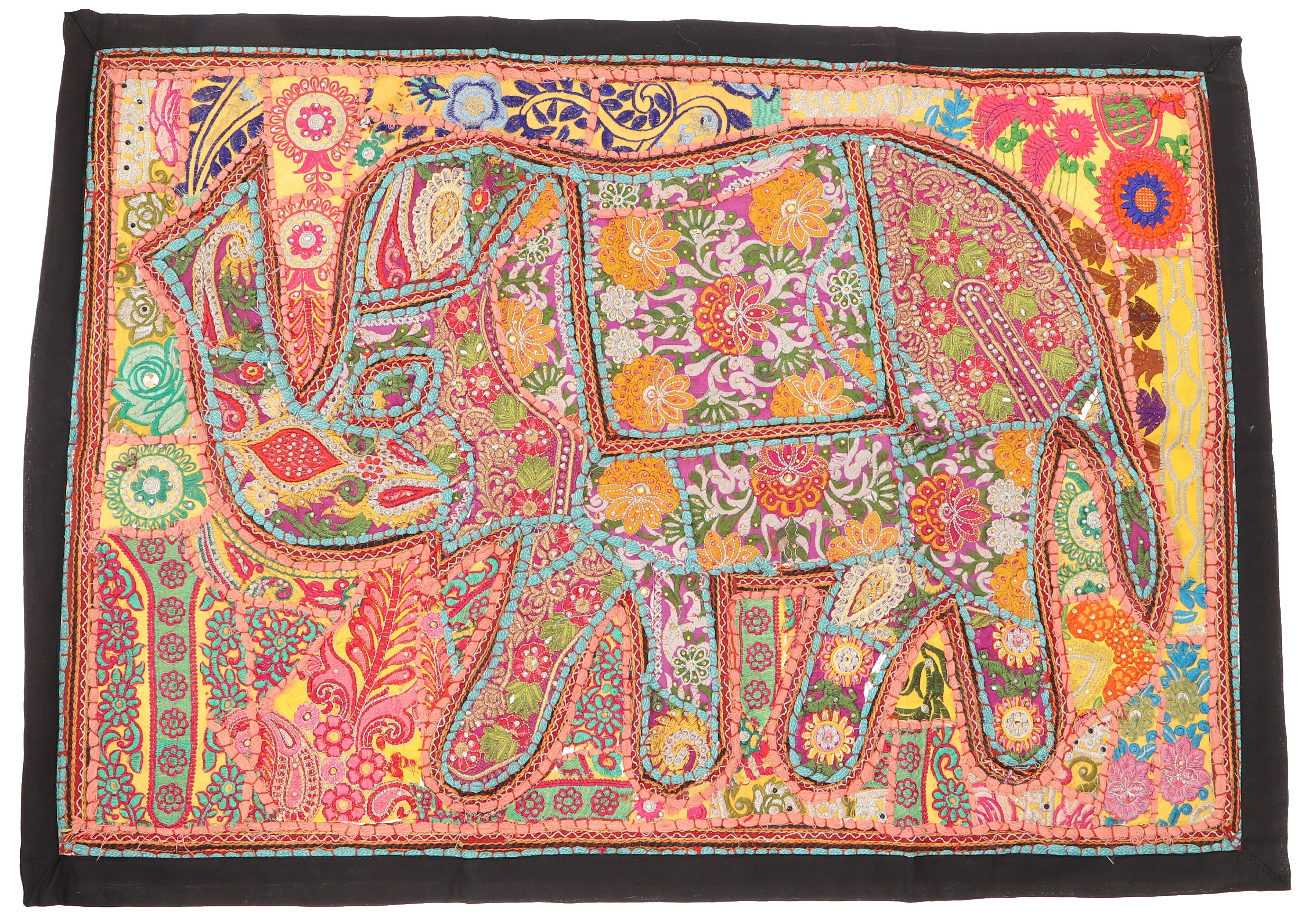 Wandteppich Orientalischer Elefant mm 95 Höhe: Tischläufer, Guru-Shop, Wandbehang