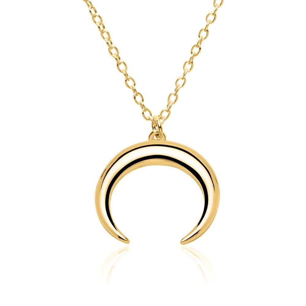 lanii Silberkette Mit Mond Anhänger aus vergoldetem Sterlingsilber LSN0028