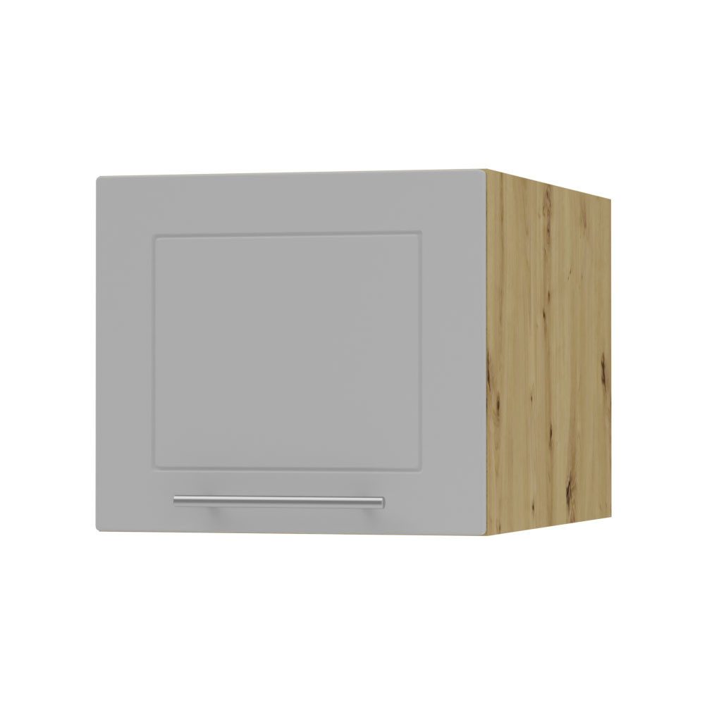 Feldmann-Wohnen Klapphängeschrank Kvantum (1-türig, 1 Fach, Türanschlag oben, Soft-Close, 1-St., Fronten mit dekorativen Fräsungen und leicht abgerundeten Ecken) 45x59x36cm eiche artisan - dust grey matt (Q-W6B/45)