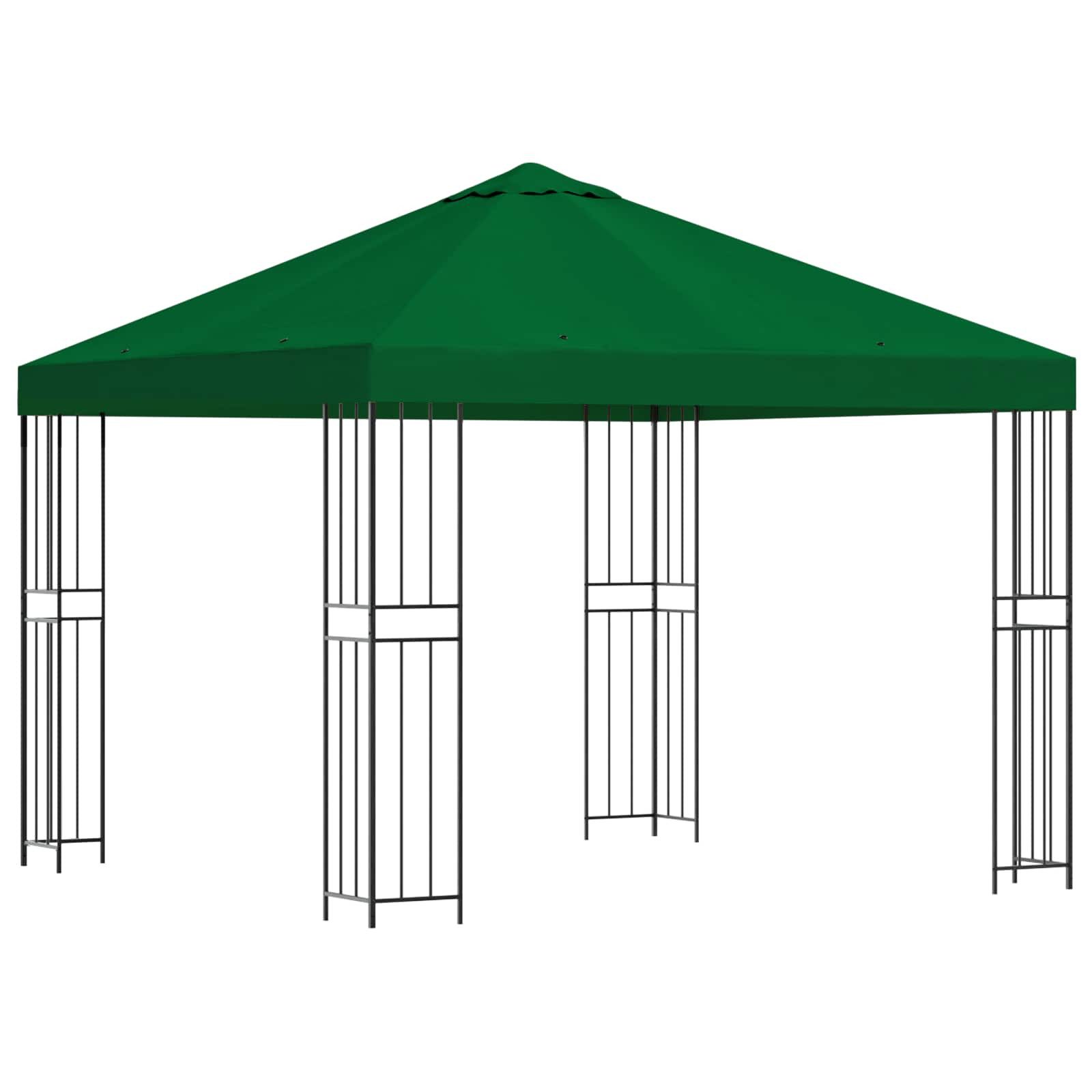 vidaXL Partyzelt Pavillon 3 x 3 m Grün Polyester und Stahl 190 gsm