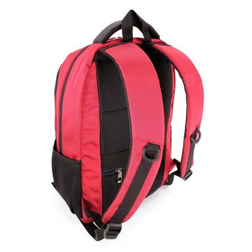 SHG Freizeitrucksack Schulrucksack Sportrucksack Laptoprucksack (rot), Cityrucksack Backpack Notebook_Rucksack 15,6"