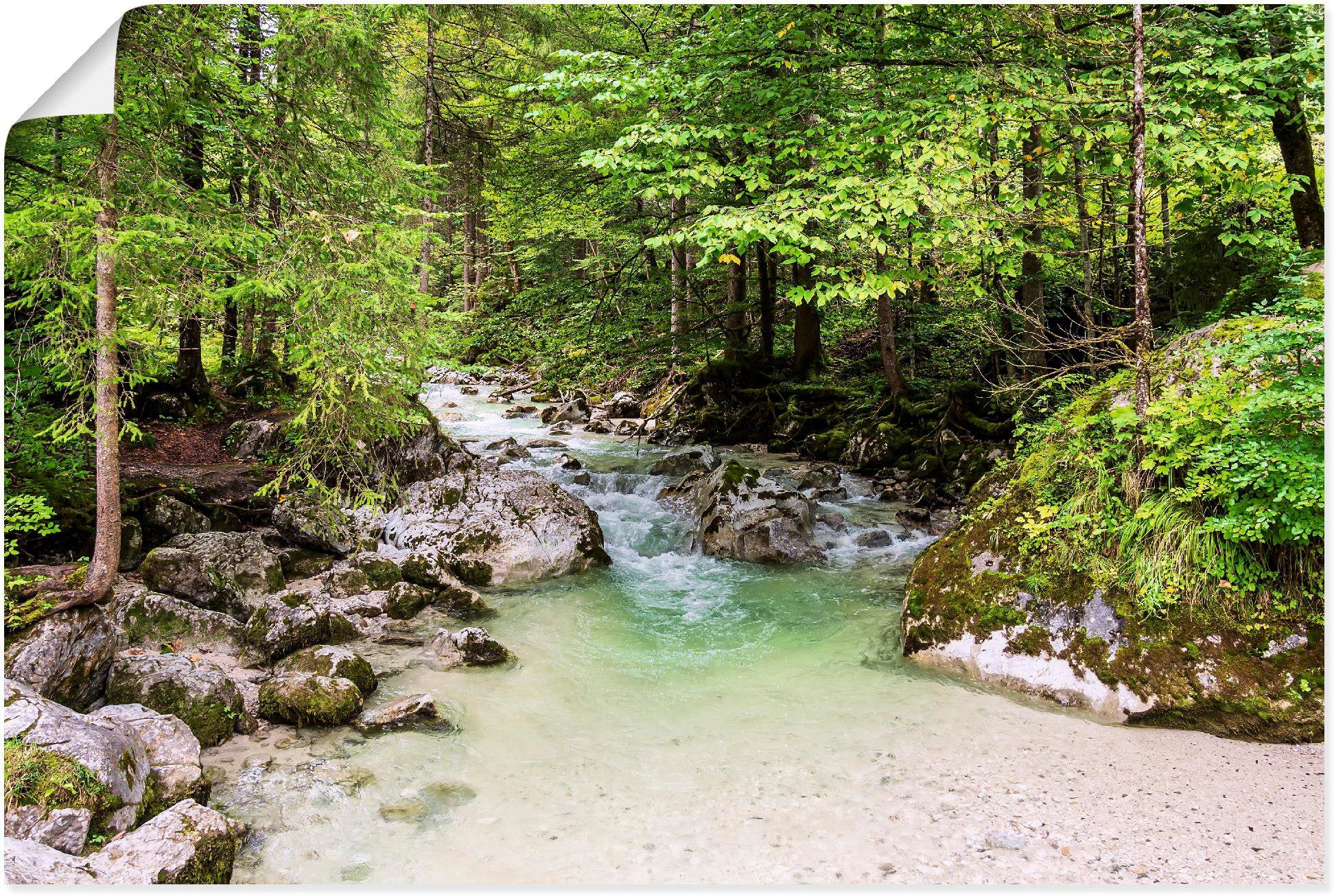 (1 in Alubild, Artland St), Zauberwald, oder Ache Wandaufkleber Wandbild Ramsauer im Größen versch. Leinwandbild, Gewässer als Poster