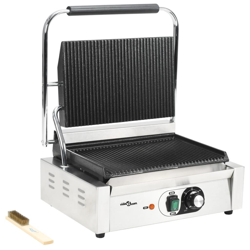 vidaXL Kontaktgrill 43 x 305 x 20 cm Gerillter Panini-Grill 2200 W 44x41x19 cm
