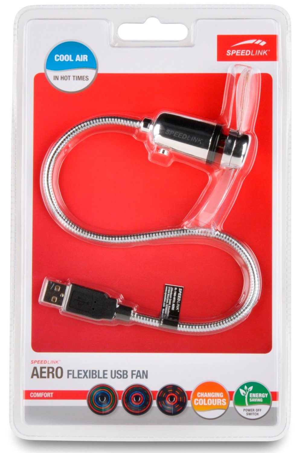 Speedlink Mini USB-Ventilator Mini USB-Ventilator Tisch-Ventilator LED Licht Abkühlung mit Lüfter