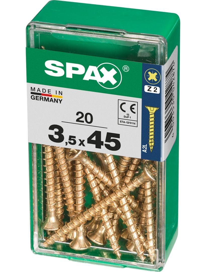 20 mm 2 3.5 Universalschrauben - PZ Spax 45 x SPAX Stk. Holzbauschraube