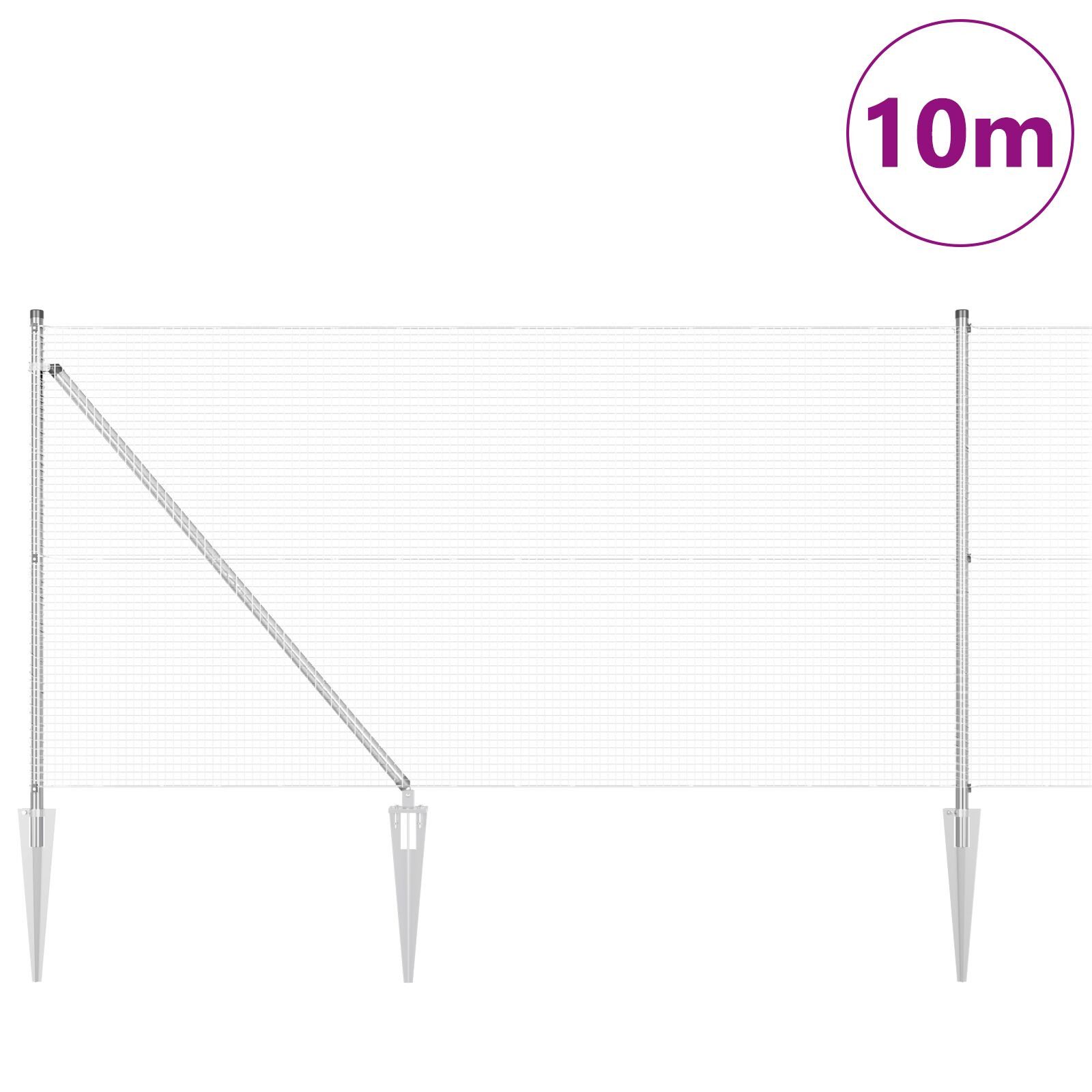 Gartentor Zaunpfosten Set 10 x 1 m Set von 2 Feuerverzinkter Stahl