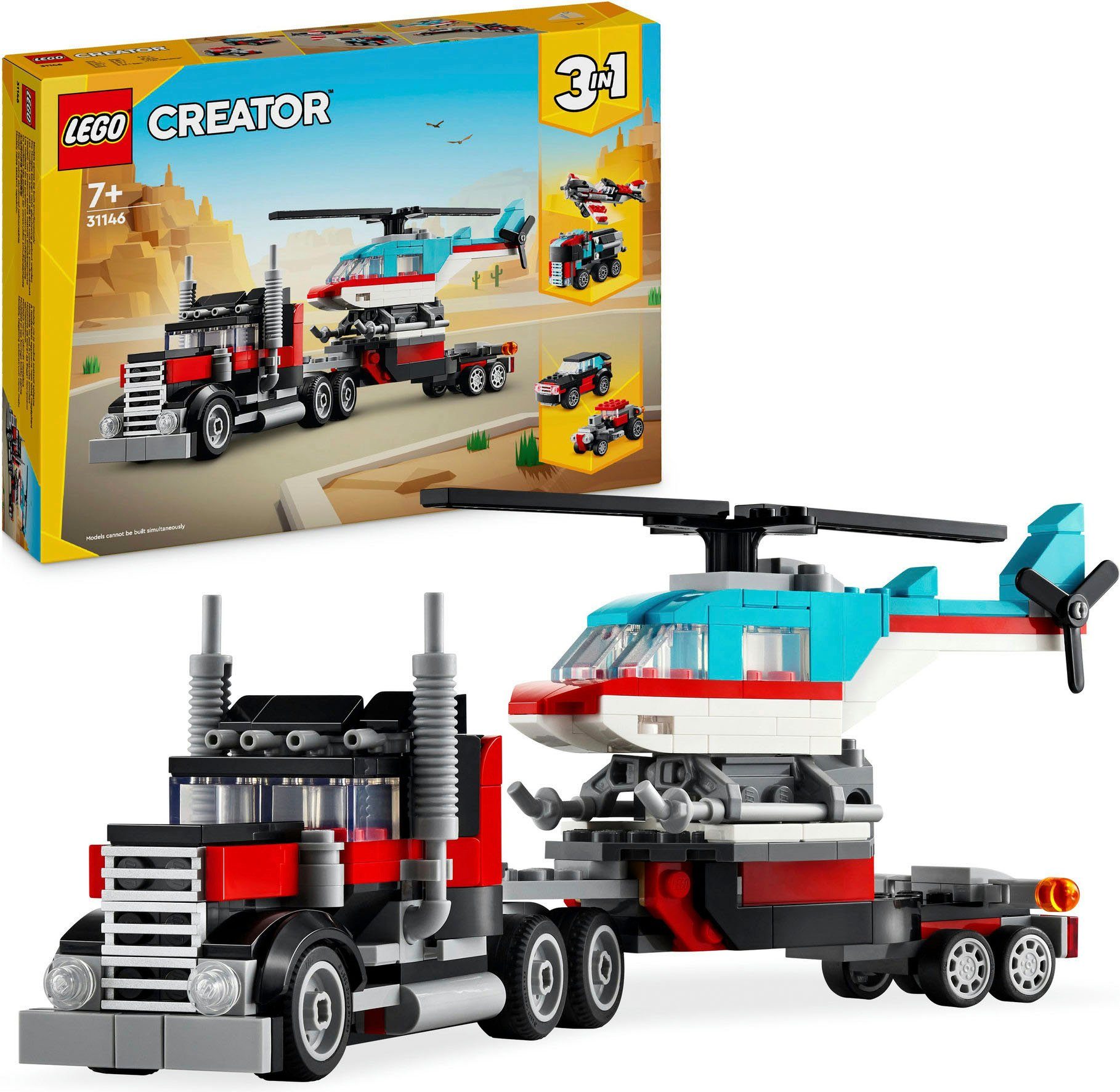 LEGO® Tieflader mit Hubschrauber (31146), LEGO Creator 3in1 Konstruktionssp günstig online kaufen