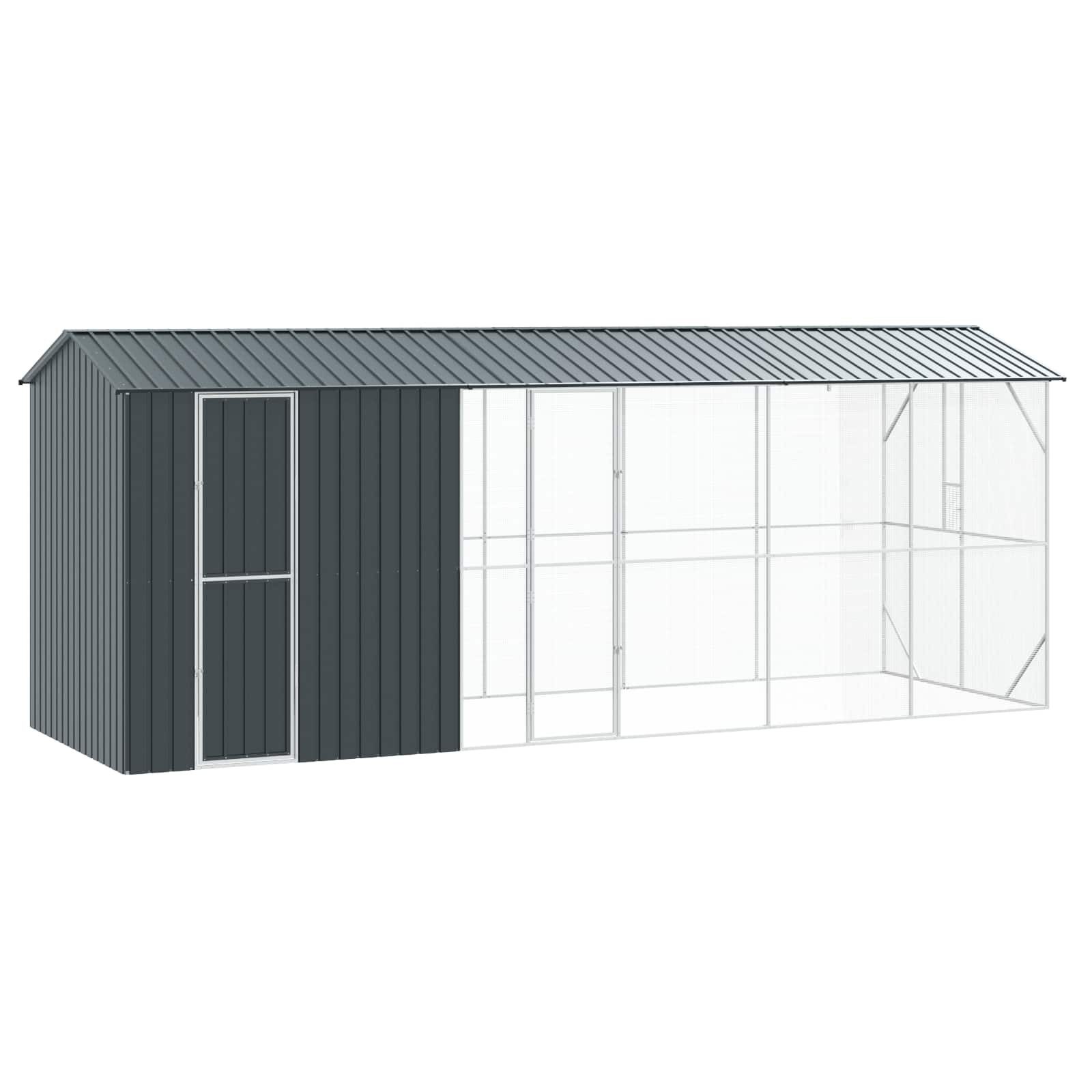 vidaXL Vogelkäfig vidaXL Vogelkäfig Anthrazit 645 x 208 x 247 cm Verzinkter Stahl