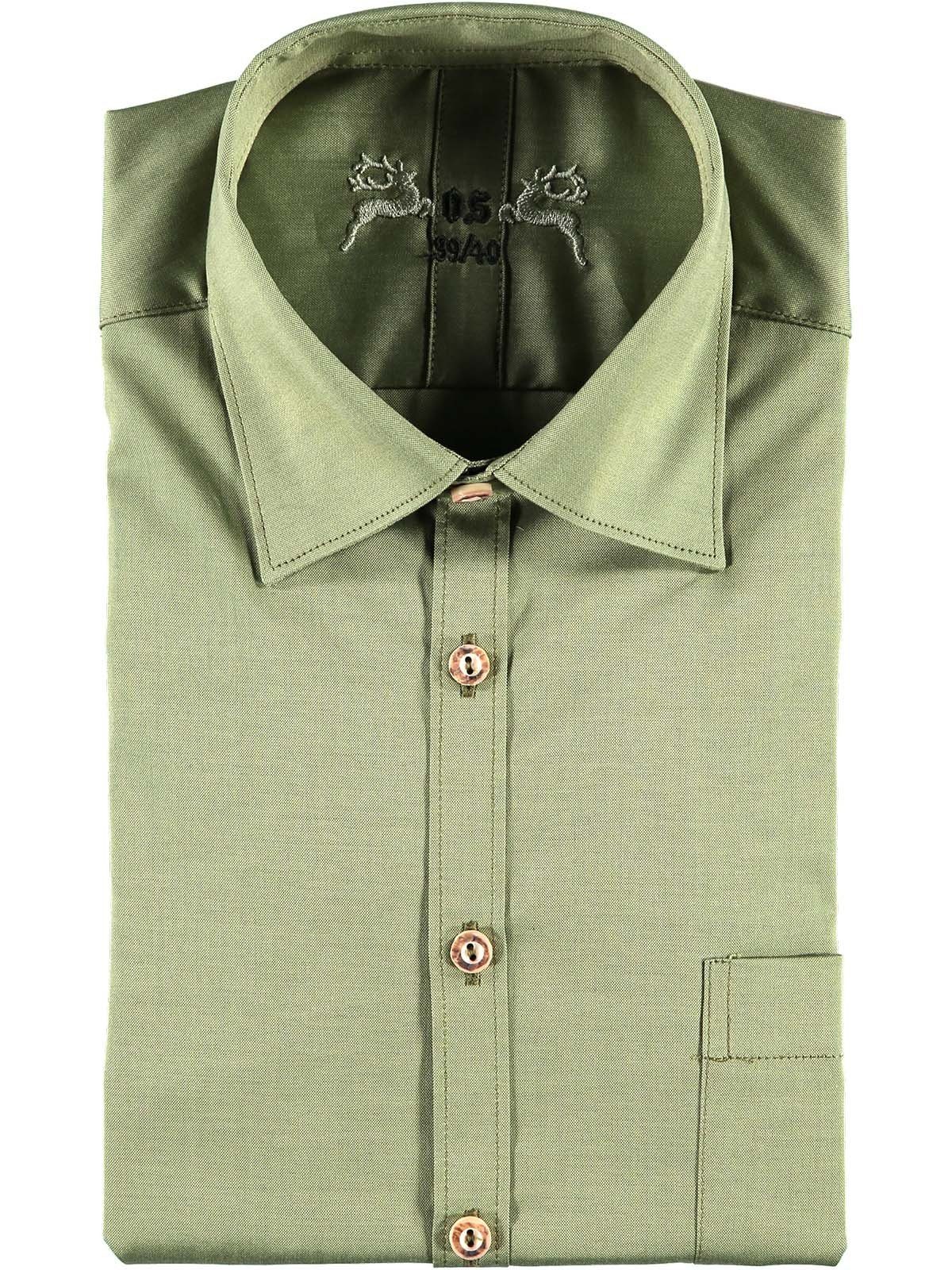(Slim ENNO OS-Trachten Fit) Trachtenhemd Hemd Langarm oliv