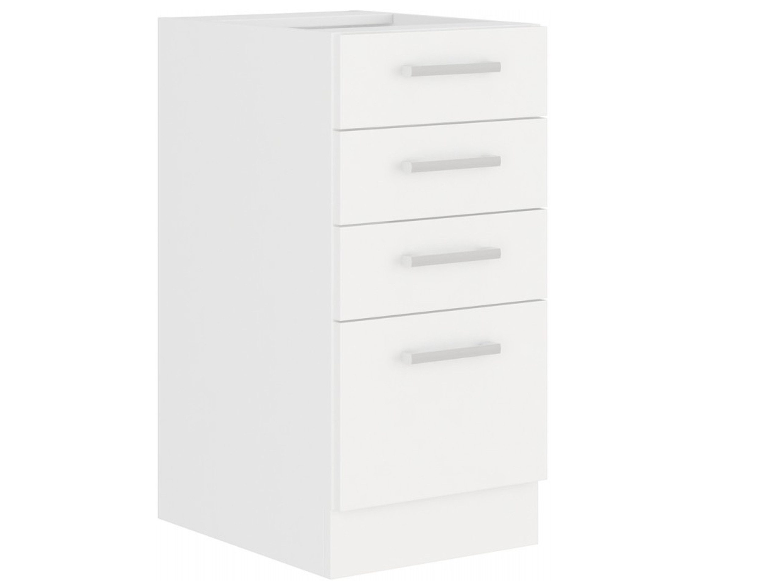 Küchen-Preisbombe Unterschrank 40 cm Küche EKO White Weiss matt Küchenzeile Küchenblock Einbauküche
