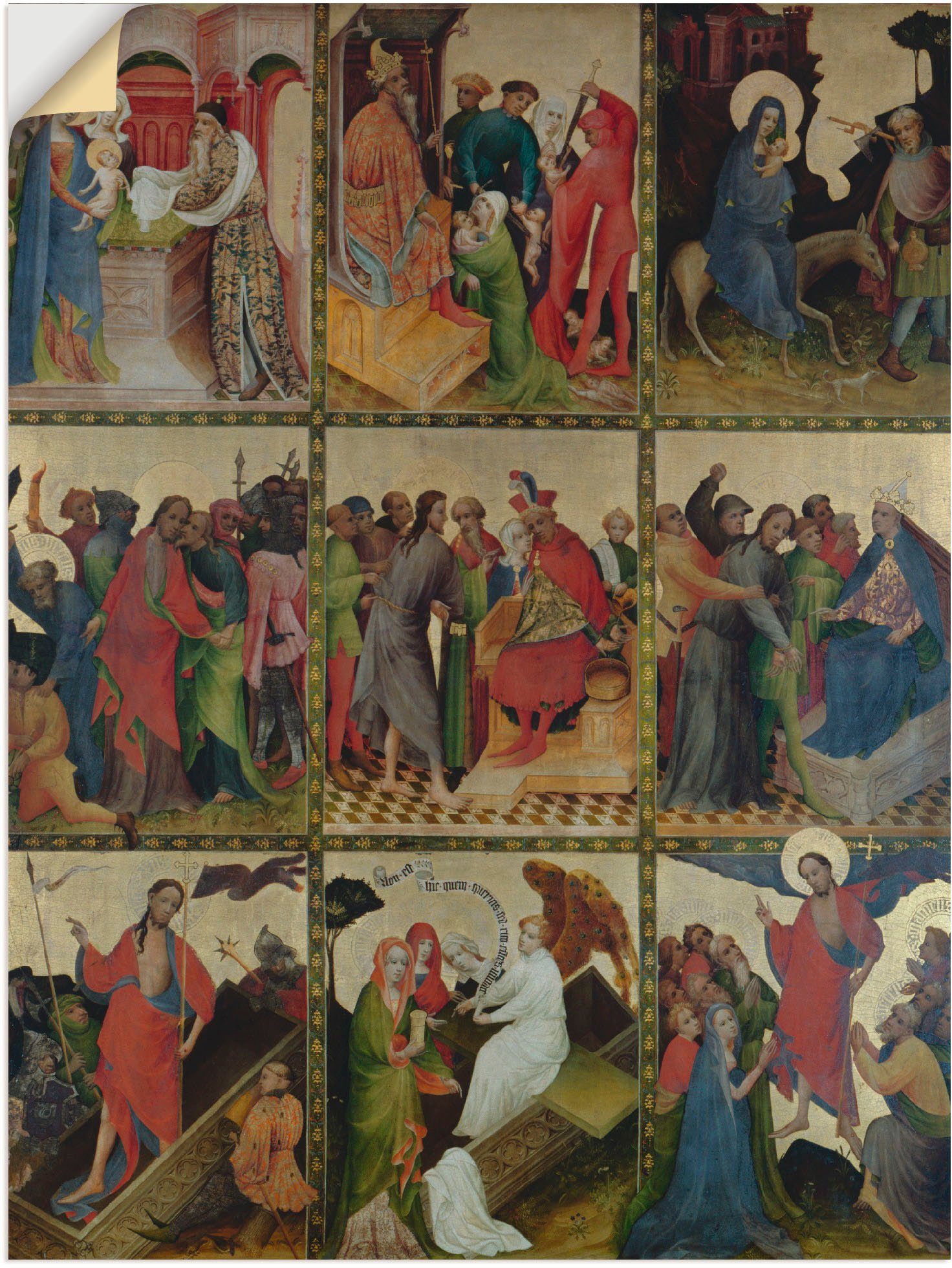 Wandbild II, (1 Innenflügel versch. St), Wandaufkleber Leinwandbild, Goldene Poster Größen in oder Artland Tafel. als Religion