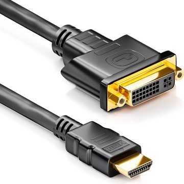 deleyCON deleyCON HDMI zu DVI Adapter - Stecker auf Buchse - FullHD - TV / Video-Kabel