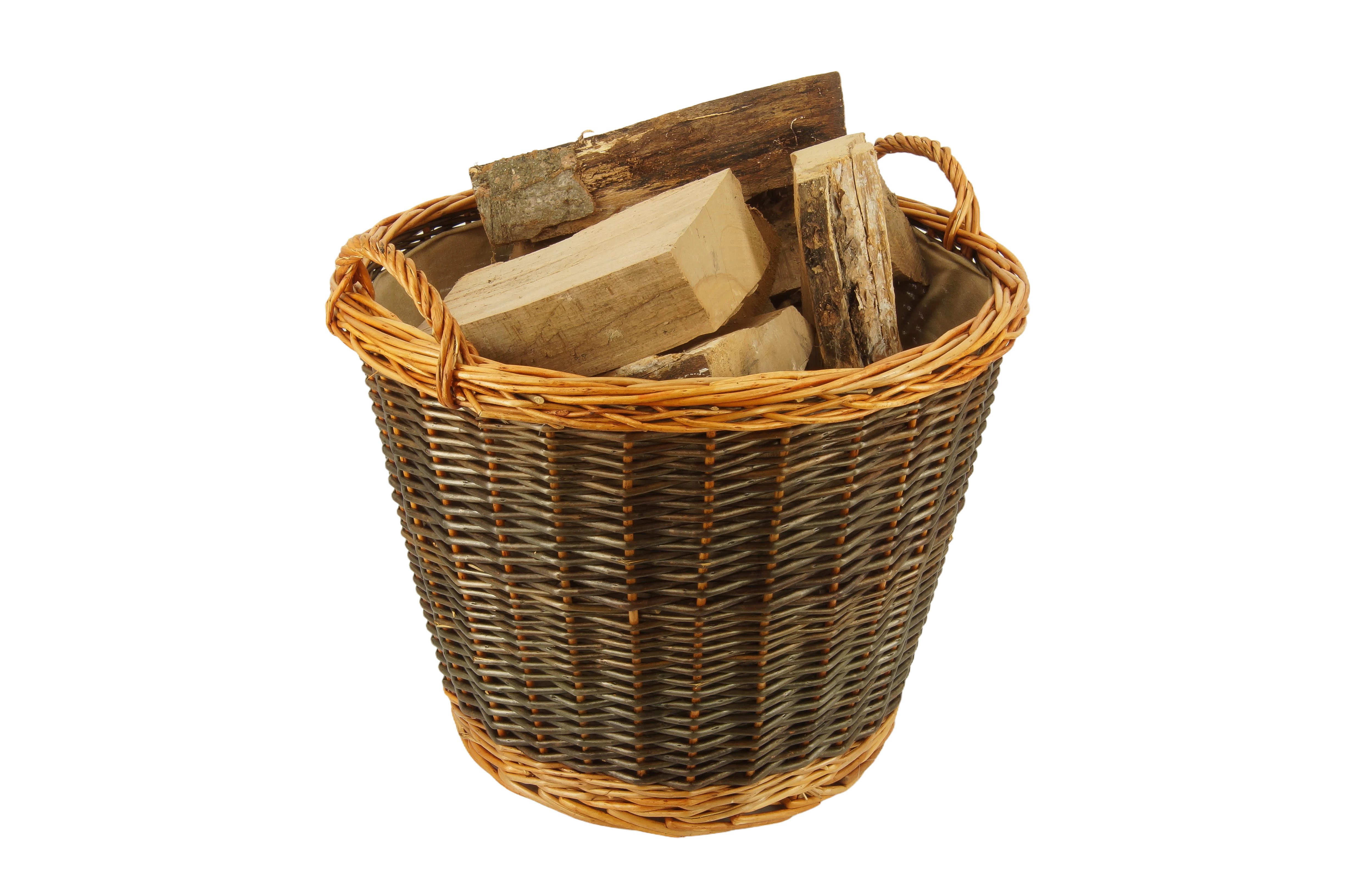 Valo Kaminholzkorb Valo Weidenkorb rund mit Juteeinlage D x H 50 x 41 cm, für Kaminholz