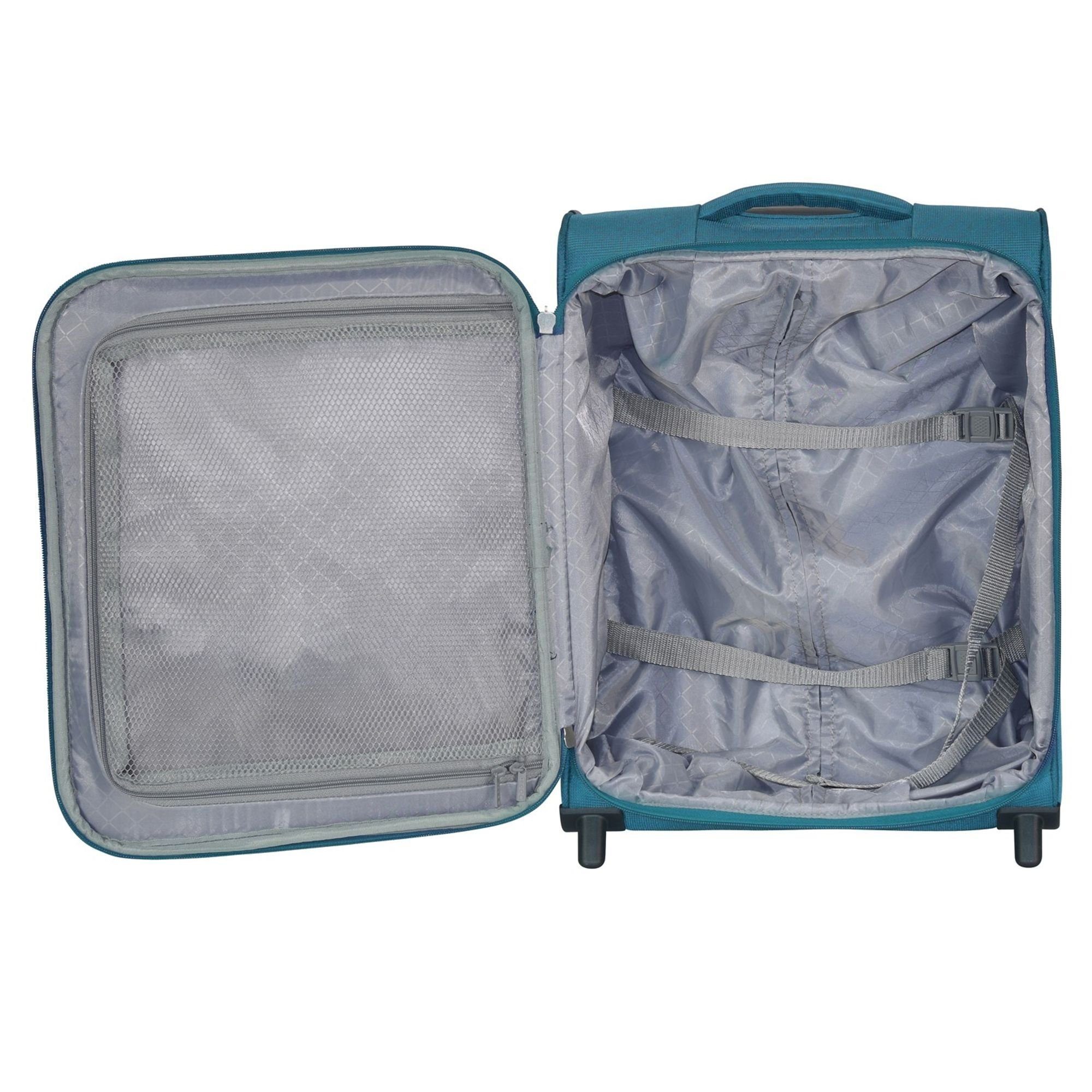 Rollen, (3-teilig, Travel tlg), 6400, Trolleyset Line D&N petrol 4 3 Polyester