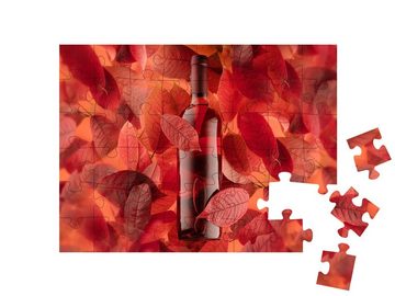 puzzleYOU Puzzle Flasche Rot- oder Roséwein, 48 Puzzleteile, puzzleYOU-Kollektionen Wein