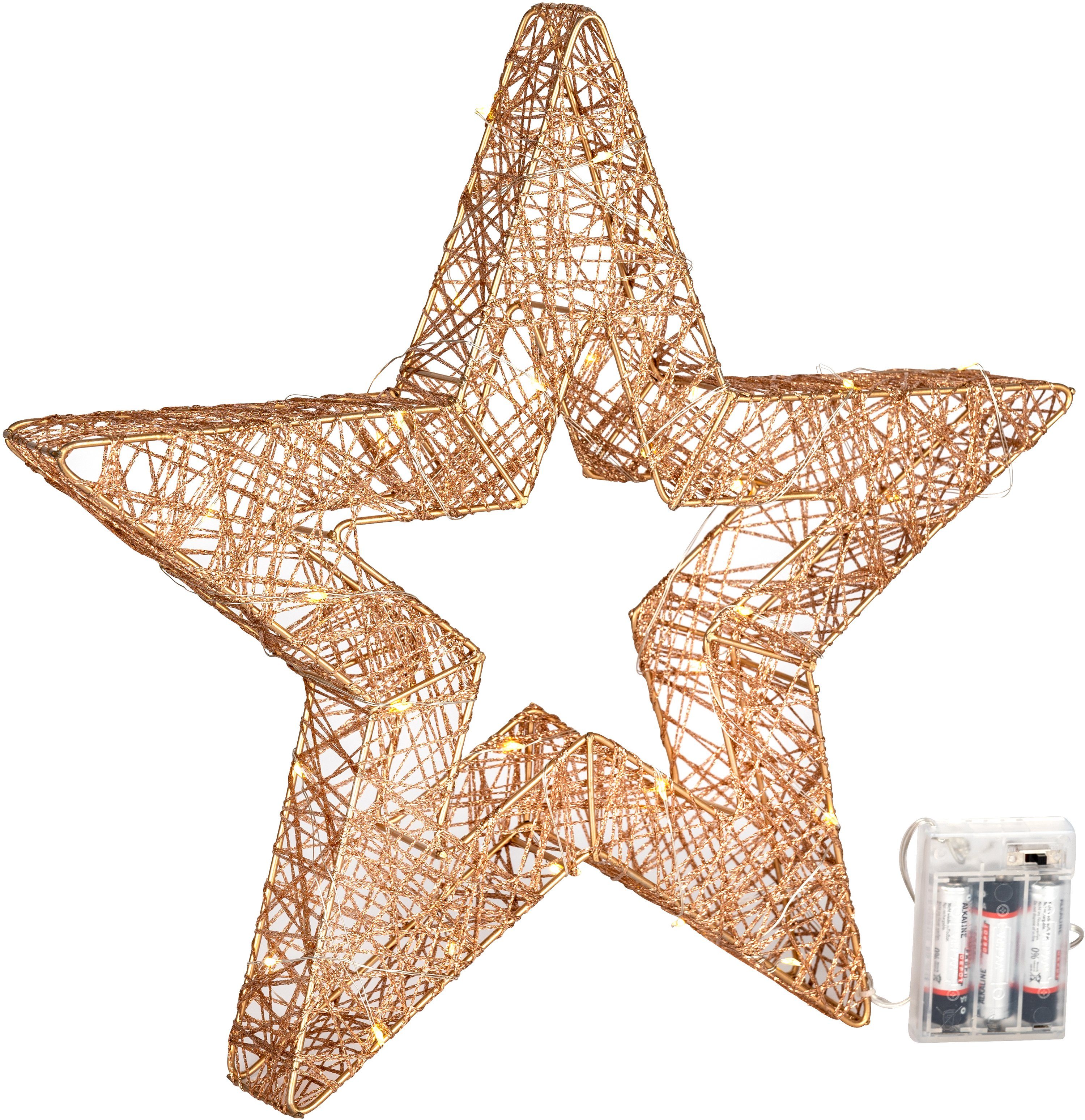 Star-Max für Weihnachtsdeko, LED fest Weihnachtsstern, Innenbereich Warmweiß, den Stern LED integriert, nur