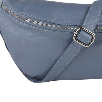 Toscanto Gürteltasche Toscanto Tasche blau Gürteltasche sehr (Gürteltasche), Damen Gürteltasche Leder, blau ca. 37cm x ca. 20cm