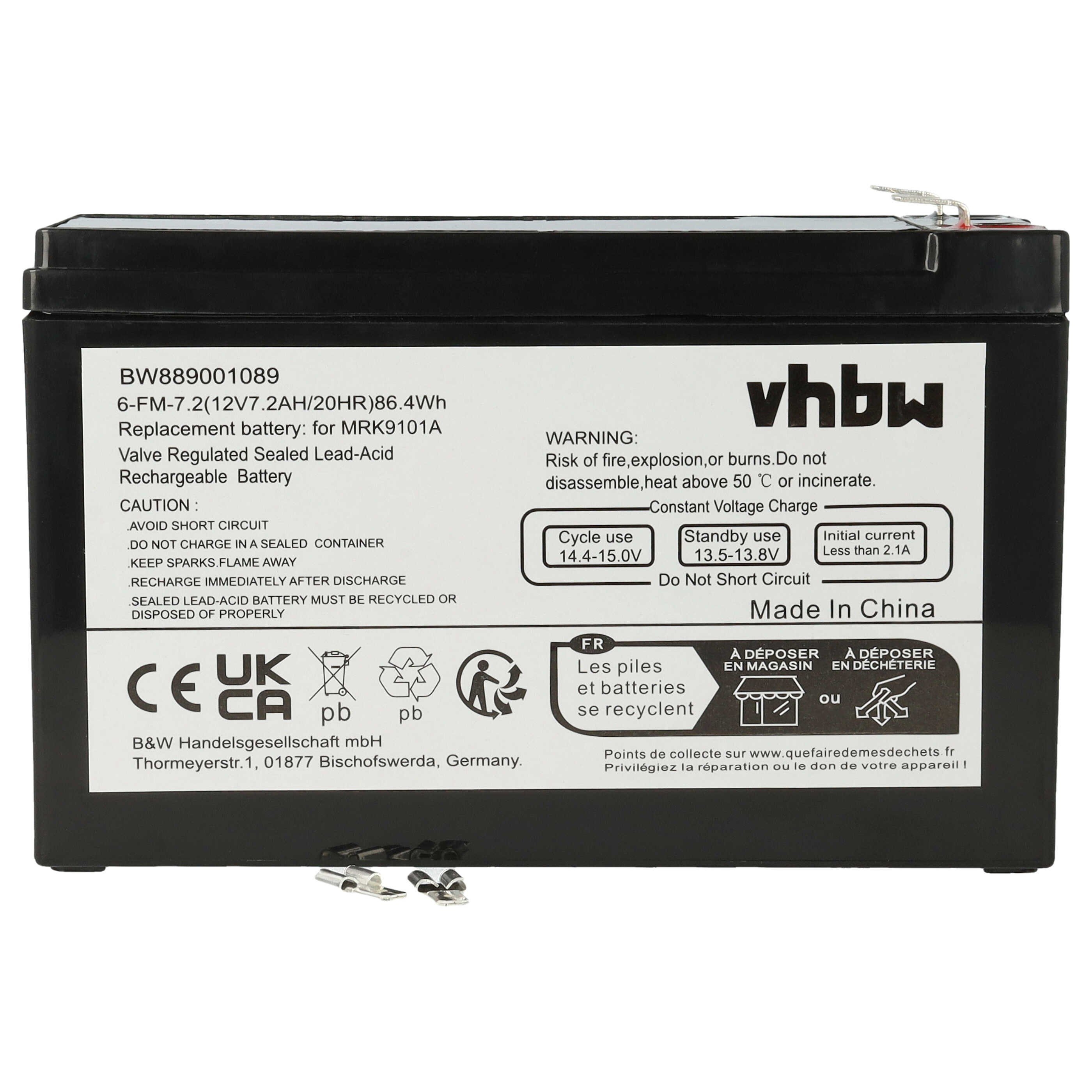 vhbw Akku Ersatz für Panasonic LC-R127R2PG1, NP7-12L, R127R2PG1, Akku Akku AGM 7200 mAh (12 V, 1 St), Leistungsfähiger Austausch-Akku für USV, Wiederaufladbar, Jede