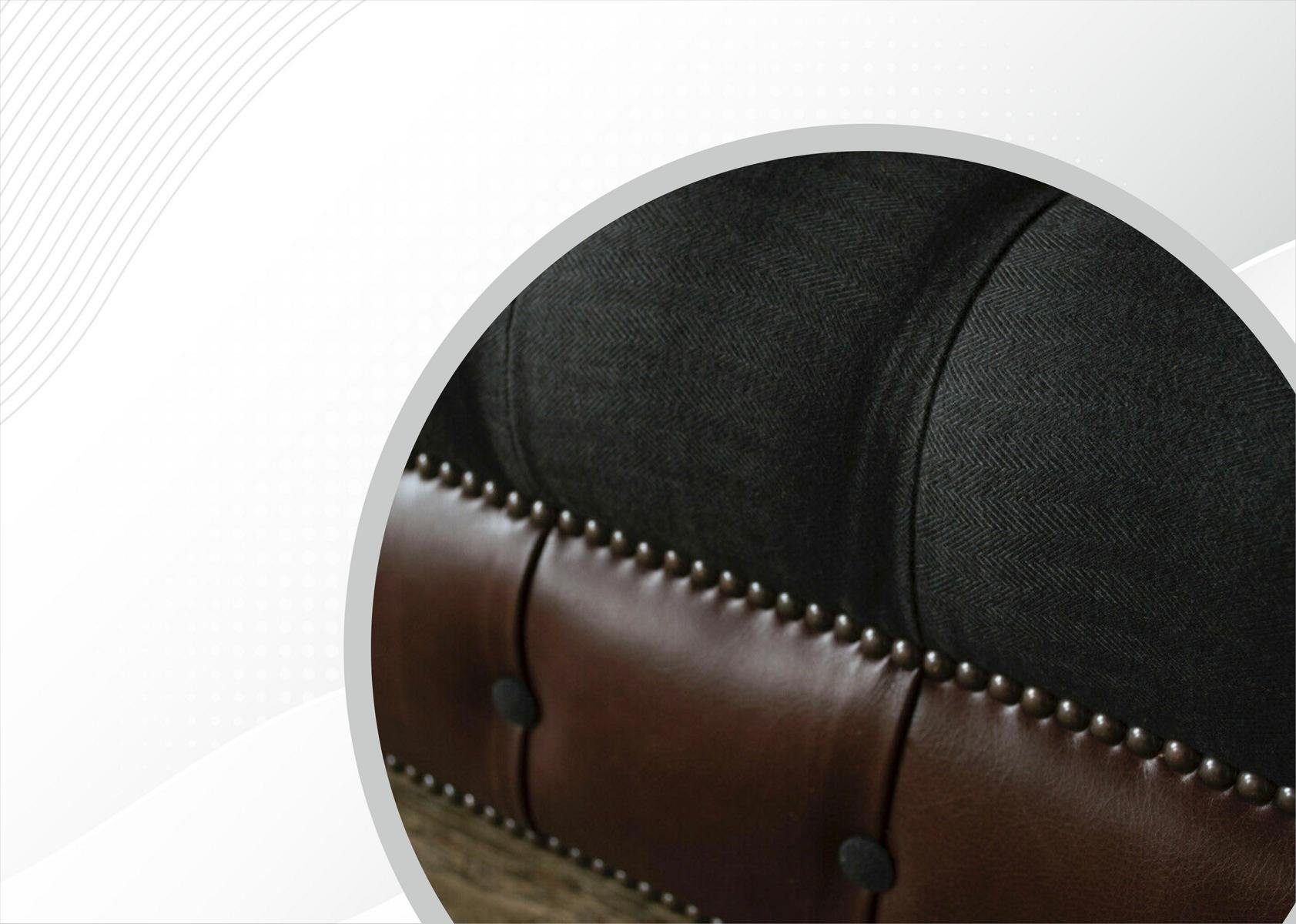 JVmoebel Sofa Chesterfield in Made Modern Design, Couch Europe schwarz-braune Wohnzimmer