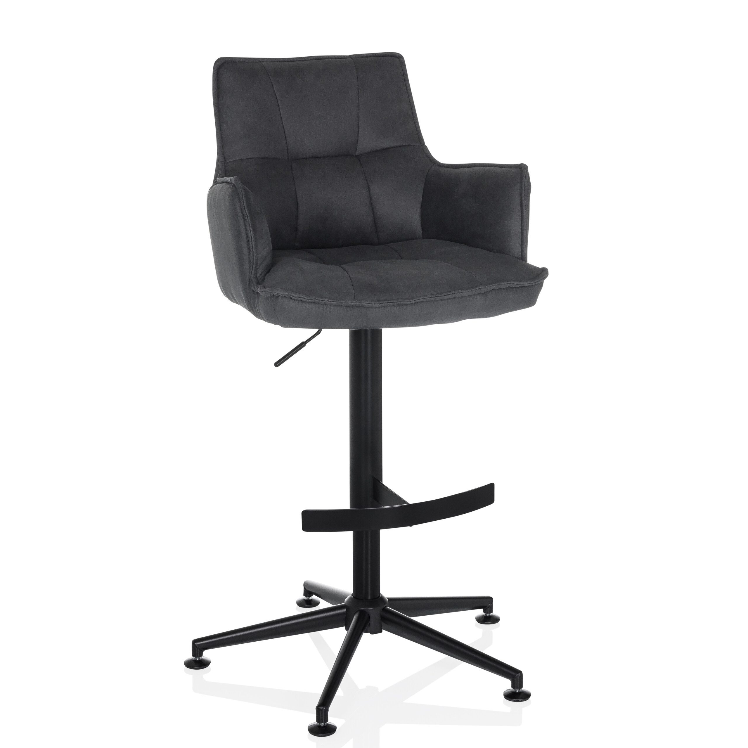 hjh LIVING Barhocker SOLAO LIFE HIGH Arbeitsstuhl Microfaser Höhe (1 St), Tresenhocker höhenverstellbar mit Lehne, Barstuhl gepolstert, drehbar