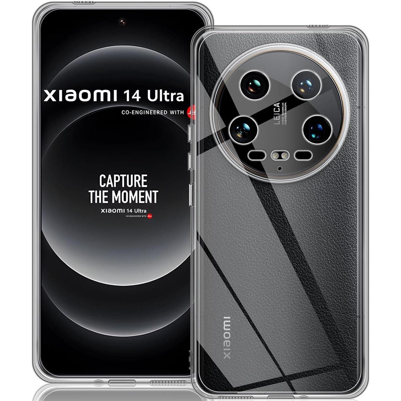 CoolGadget Handyhülle Silikon Handy Hülle Slim für Xiaomi 14 Ultra 6,73 Zoll, dünne TPU Schutzhülle Case in transparent / durchsichtig