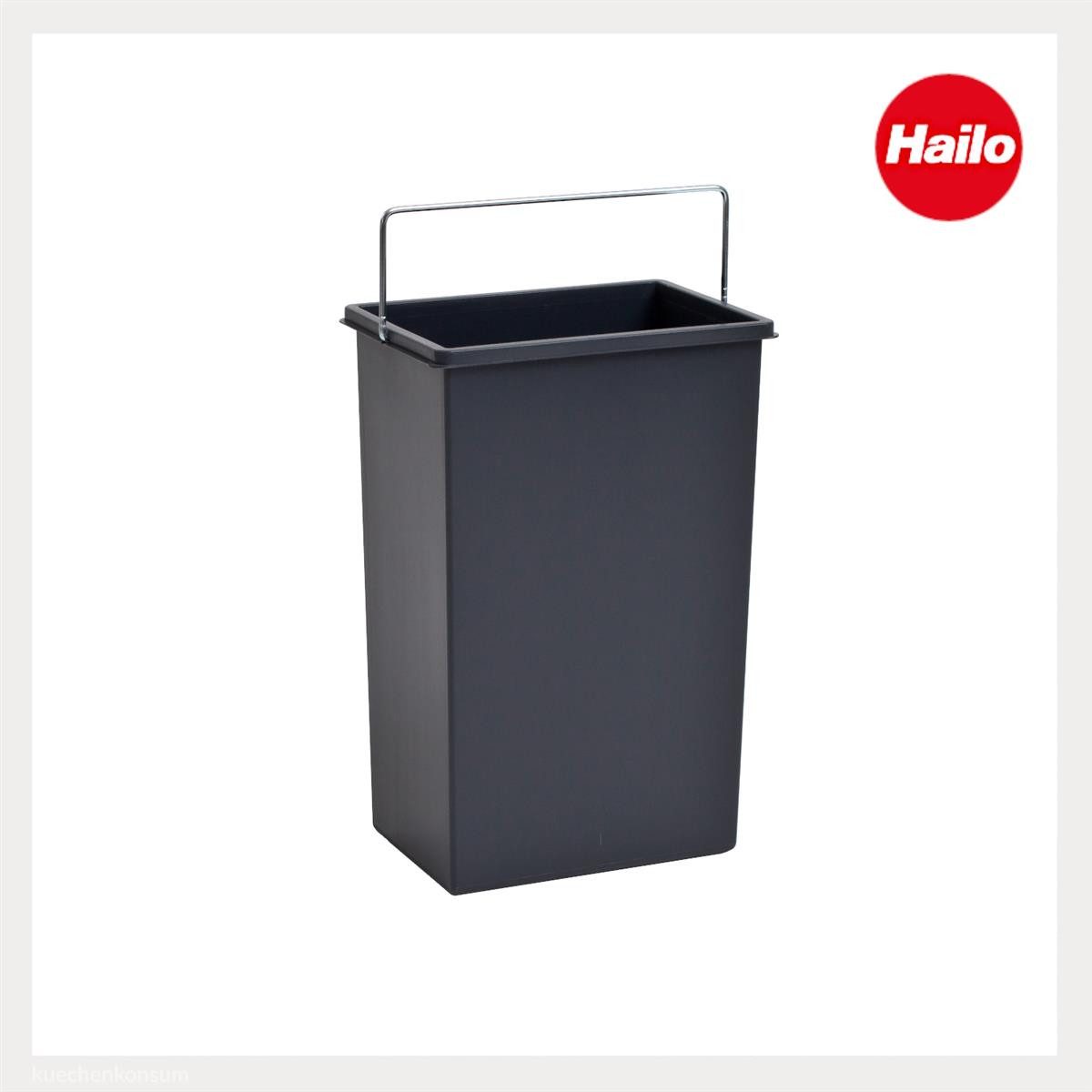 Hailo Einbaumülleimer Hailo Inneneimer 1045639 dunkelgrau 10 L 226 x 154 x 350 mm mit Henkel