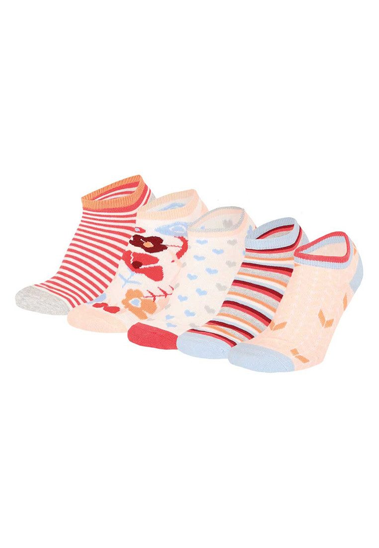 Yuhu Sneakersocken Mädchen Socken 5er Pack Blumen Herzen gestreift (5-Paar)