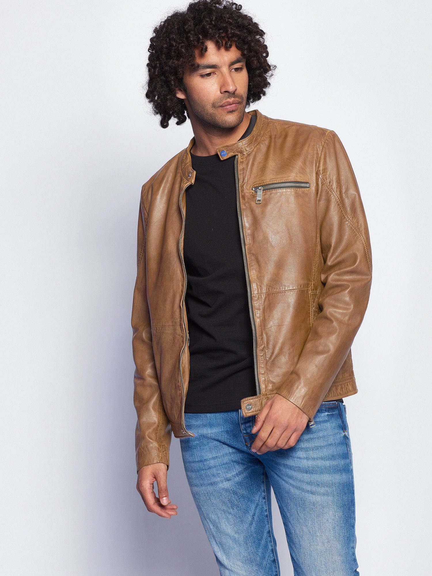 Maze Lederjacke 181Berwick cognac