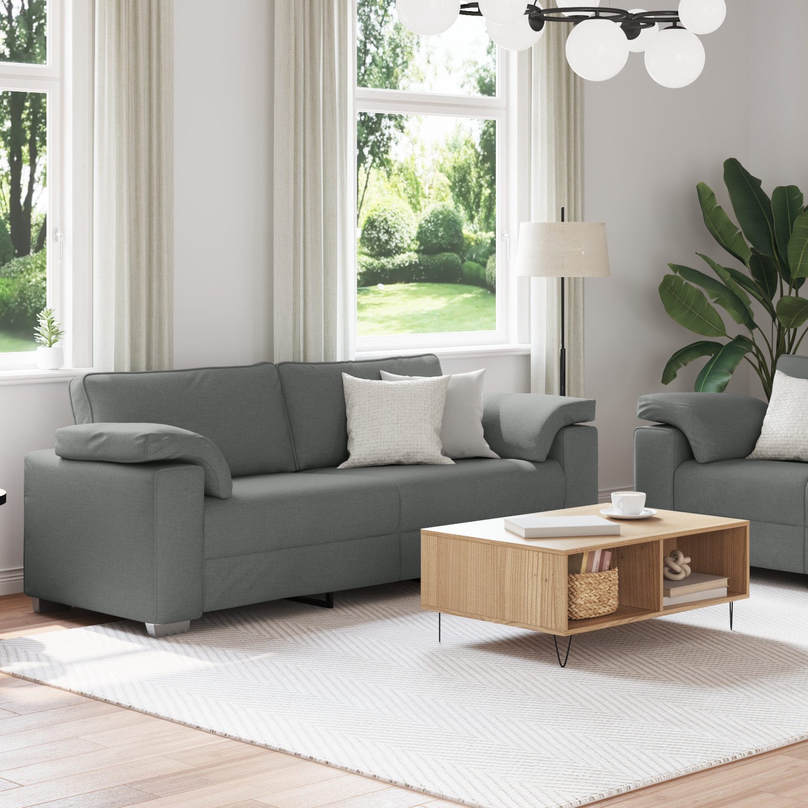 vidaXL Sofa 2-tlg. Sofagarnitur mit Kissen günstig online kaufen