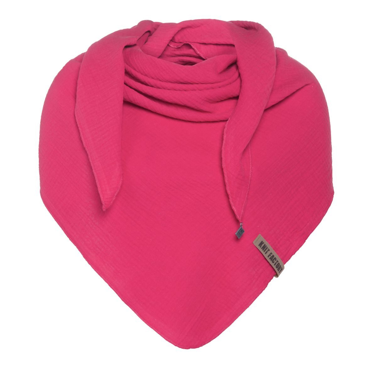 Knit Factory Strickschal Liv Dreieckstuch Fuchsia, (1-St), Schal Halstuch Dreiecksschal Tuch Strickmode