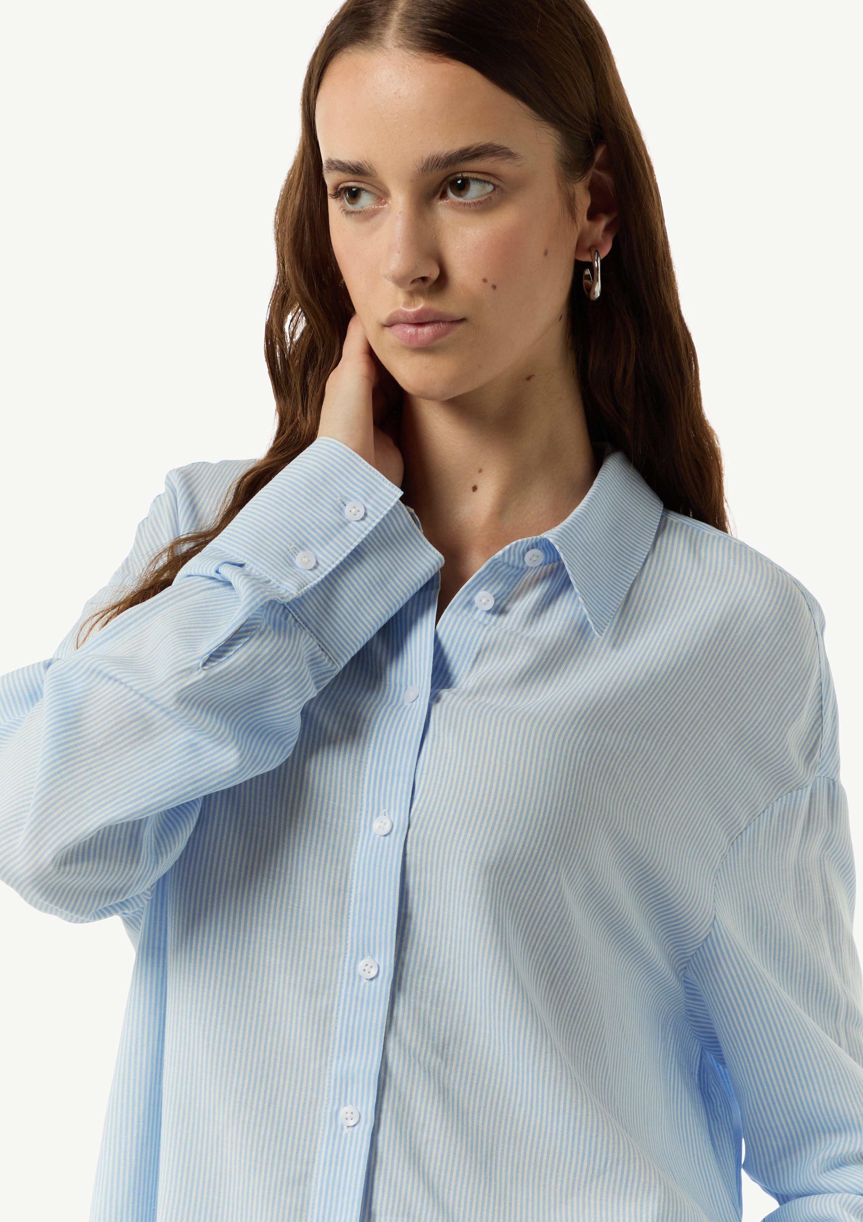 Comma Langarmbluse Gestreifte Longbluse im Loose günstig online kaufen