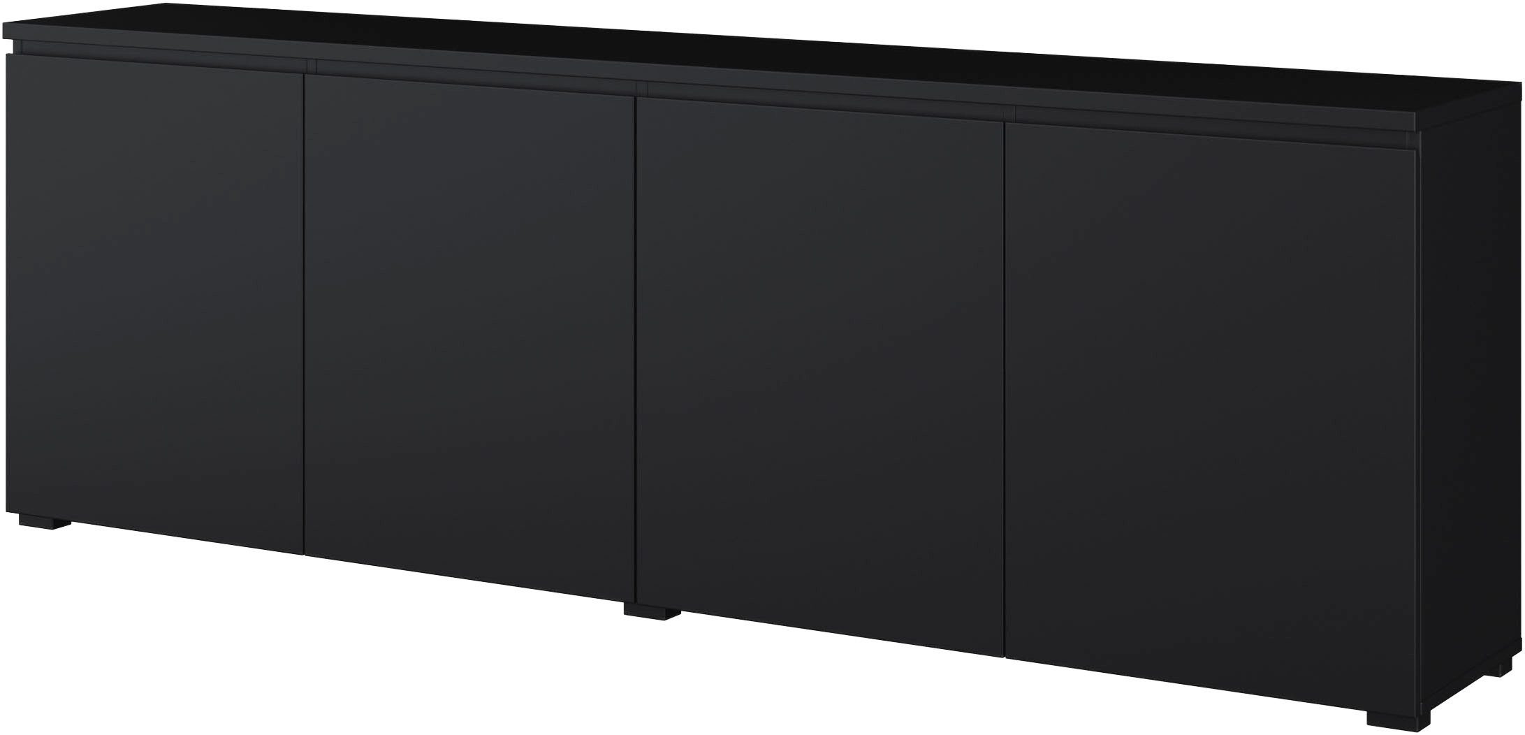 OTTO home Sideboard Modo, Breite 200 cm, moderne grifflose Kommode 4Türen, Anrichte mit viel Stauraum, Einlegeböden verstellbar