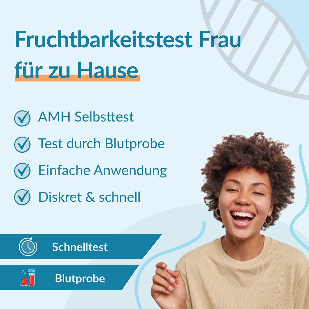GetTested International AB Fertilitätsset Fruchtbarkeitstest Frau – AMH-Blutschnelltest, 1 Messparameter, Testkit, 1-tlg., Fruchtbarkeitstest Frau – AMH-Blutschnelltest, Heimtest, Selbsttest
